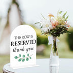 This Row is Reserved Sign, Reserved Seating Signs for Wedding, Engagement Bridal Shower Baby Shower Decor for Reception Reception, Weddings White Acrylic Sign