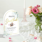 Acrylic Wedding Sign for Ceremony & Reception - 5x7 Inch White Guest Book, Photo Guest Book, Cards & Gifts - Wedding Decor Bundle
