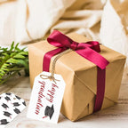 50 Pcs Graduation Gift Tags, Congrats Grad Party Favors Gift Tags for High School or Happy College Graduation Party Decoration Supplies (Red, 2.2 * 3.5)