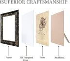 TKGYU 8x10 Picture Frame with Real Glass, 4 Pack Ornate Vintage Picture Frames for Wall or Tabletop Display, 8 x 10 Photo Frame for Wall home best gift