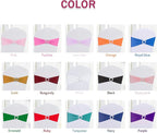 Howhic Pack of 30 Spandex Chair Sashes Bows Stretch Chair Cover Band with Buckle Slider Universal Elastic Chair Ties for Wedding Banquet Party Event Decoration (Purple)