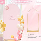 SoarDream Pink Spandex Arch Cover 6FT Wedding Arch Backdrop Cover Stretchy Backdrop Chiara Wall Arch Stand Cover for Wedding Birthday Balloon Decorations- Ideal for Balloon Arches