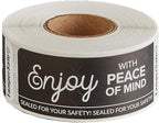 Angel's Peel Lounge Tamper Proof Stickers Roll — Tamper Evident Stickers for Food Safety, Delivery Bags, Drink Lids, Containers, Self Adhesive Seal Tape, Writable Surface - 1x3in 250-COUNTS, Black