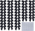 2.5" Hgzgch Black Satin Ribbon Bow for Gift Wrapping, Premade Bows for Crafts, Cake, Party Favors, Handmade Bows with Double-Sided Tape, Self Adhesive Gift Bows for Presents, Treats, Christmas - 50pcs