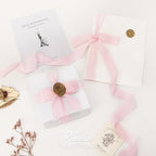 Ribbli Pale Blush Ribbon 1 Inch x 3 Rolls Total 24 Yards Light Pink Handmade Fringe Chiffon Silk Ribbon for Wrapping Wedding Invitations Bridal Bouquets DIY Crafts Home Decor