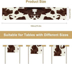 Cow Skin Print Table Runner, Safari Wildlife Brown Country Farm Cowhide Pattern Cotton Linen Rustic Cottage Table Runner for Dinning Home Party Holidays Home Setting, 13x70 Inch