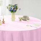 Round Tablecloth 6 Pack 108 Inch Pink Tablecloths Washable Decorative Linen Polyester Table Clothes Cover for Dining Table Banquets Buffet Parties and Wedding