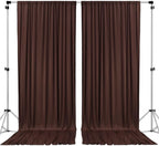 AK TRADING CO. 10 feet x 8 feet IFR Polyester Backdrop Drapes Curtains Panels with Rod Pockets - Wedding Ceremony Party Home Window Decorations - Brown
