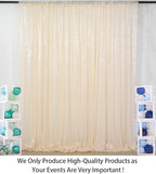 ShinyBeauty Sequin Fabric Backdrop 4FTx7FT - Ivory Sequin Drapes Sparkle Glitter Shimmer Background for Photoshoot & Birthday Party