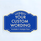Personalized Custom Decorative Outdoor Metal Signs, Aluminum, Waterproof, Design 2 Blue Steel 10x7 In