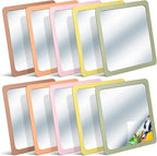 Dandat 10 Pcs Small Mirrors for Kids 6 x 6 Inch Square Shatter Proof Reflector Toddler Glass Plastic Reflector for Classroom DIY Craft Preschool Facial Expression (Earth Colors)