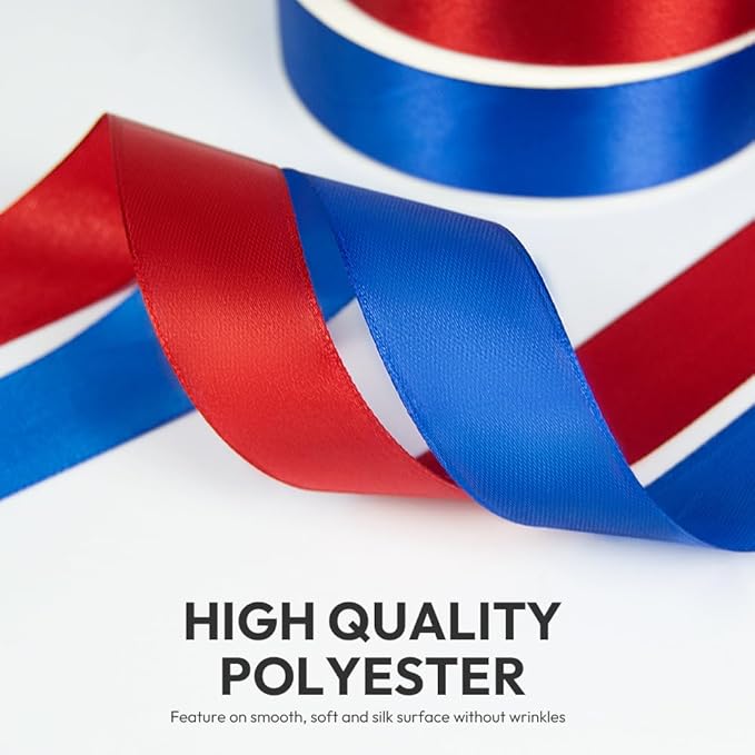 KMER LIFE 1 inch Wide x 50 Yards Wine Red Single Faced Polyester Satin Ribbon, Wine Red Satin Ribbon Perfect for Wedding Decor, Wreath, Crafts, Gift Wrapping & Other Projects (Wine Red)