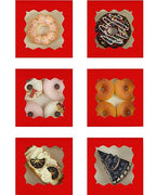 Bakepacker 100pcs Red Cookie Boxes 6x6x3 inches Easy Assemble Macaroon Pastry Boxes Bakery Boxes with Window for Bakery
