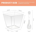 50 Pack 3.5 oz Clear Plastic Square Dessert Cups with Spoons，Mini Disposable Parfait Cups for Yogurt, Ice Cream and Tasting，Serving Cups for Appetizer，Pudding，Party (3.5 oz)