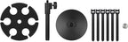 Multi Microphone Holder, Wired and Wireless Mic Holder for Stand, Hold Up to 6 Microphones, Aluminum, Black with stand (Desk)