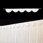 MYOYAY Luxury Ice Silk Backdrop Curtains 10x10ft Wedding Stage Backdrop Drapes Silk Fabric Curtain Panels for Wedding Ceremony Party Event Birthday Home Window Decorations White