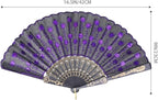 QIRMIZI 10 Pack Fabric Folding Handheld Fans, Perfect for Weddings, Parties, and Dancing,Purple