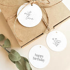 Custom Gift Tag, Personalized Favor Label, Kraft Wrapping Decoration, Wedding Supplies Birthday Party Craft, Thick Paper Hang Card with String (Round Shape)