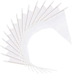 12 Pack White Pennant Flags Small Mini Hand Held Solid Color Pennant On Sticks Flags with 12.6"Solid Pole & Spear Top,Party Events Celebration,School,Grand Opening,Kids Birthday,Sports Clubs,Flower Pot