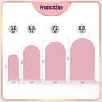 LEBENGURU Upgraded 5FT Wedding Arch Cover, Dusty Pink Spandex Fitted Arch Backdrop Cover, Round Top Chiara Stand Covers for Birthday Party Baby Shower Banquet Balloon Décor