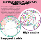 Custom & Personalized Happy Birthday to You Gift Tag Sticker Labels in Pastel Colors for Girls, 40 2" Party Circle Stickers by AmandaCreation, Also Great for Envelope Seals & Gift Bags