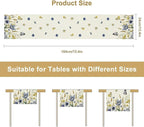 Floral Table Runner, Spring Watercolor Flower Plants Nature Butterfly Table Runner for Kitchen Dinner Living Room Home Party, 13x60 Inch
