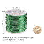 BENECREAT 12 17 18 Gauge Aluminum Wire (17 Gauge,380FT) Anodized Jewelry Craft Making Beading Floral Colored Aluminum Craft Wire - Green