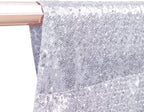 SquarePie Sequin Backdrop Non-Transparent Background Sparkly Curtain for Wedding Party 6FT x 8FT Silver