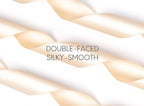 Light Champagne Satin Ribbon 7/8 Inch x 50 Yards Double-Faced Polyester Ribbons for Flower Bouquet Gift Wrapping Party Decor Wedding Invitation DIY Craft