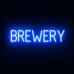 SpellBrite BREWERY Sign | Beer-Related Sign with Neon Look, Blue LED Light Source | 29.1" x 6.3"