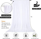 10 x 7 Feet White Backdrop Curtain for Partie, Background Curtains for Photoshoot, Birthday, Wedding, Halloween, Thanksgiving, Christmas, New Year Party Decorations 5Ft x 7Ft, 2 Panels