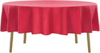 90 inch Round Tablecloth Washable Polyester Table Cloth Decorative Table Cover for Wedding Party Dining Banquet（90 inch,Red）