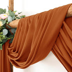 Wedding Arch Draping Fabric 2 Panels 30'' x 18FT Terracotta Sheer Chiffon Arch Drapery for Photo Booth Bridal Shower Baby Shower Church Decor Newborn Photography Christening Outdoor Party
