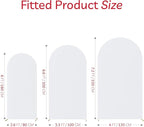Spandex Anti Wrinkle Arch Backdrop Cover - High Elastic Fitted Arch Stand Cover Set of 3, White Round Top Chiara Backdrop for Wedding Birthday Party Garden Decor 6Ft, 6.6Ft, 7.2Ft