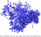 HAHIYO 700Pcs 3mm Royal Blue Pearl Double Head Flower Stamen Pistil - Handmade Artificial Pearlized Floral Pollen for Making, Scrapbook Decoration