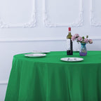 Ascoza 2pack 120 Inch Emerald Round Tablecloth in Washable Polyester Fabric for Wedding/Banquet/Restaurant/Parties