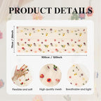 Artoid Mode 6PCS Champagne Embroidery Daisy Gauze Table Runner 120 Inch 10FT, Seasonal Sheer Kitchen Dining Holiday Wedding Birthday Table Decor for Home Party
