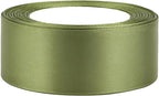 Olive Green Solid Satin Ribbon 1-1/2 Inch 25 Yards Solid Polyester Fabric Ribbon for Gift Wrapping Wedding Christmas Baby Shower Birthday Party Decoration Handmade Immortal Flower Craft