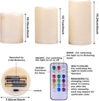 Enido Flameless Candles, Color Changing LED Candles(D: 3" x H: 4" 5" 6") Battery Operated Outdoor Waterpoof Candles Plastic Pack of 9 Flameless Pillar Candles