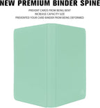 Premium 1000+ Pockets Card Binder,16 Pockets Trading Card Binder Ringless Side Loading Trading Card Album Folder for TCG - Light Green