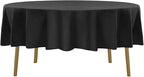 90 inch Round Tablecloth Washable Polyester Table Cloth Decorative Table Cover for Wedding Party Dining Banquet（90 inch,Black）