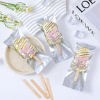 2.5" Hgzgch Light Pink Satin Ribbon Bow for Gift Wrapping, Premade Bows for Crafts, Cake, Party Favors, Handmade Bows with Double-Sided Tape, Self Adhesive Gift Bows for Presents, Treats- 50pcs