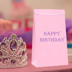 Oletx 30-Pack Pink Party Favor Paper Bags for Birthday,Treat,Goodie, Candy, Paper Lunch Bags, Babyshower,Valentine's Day,Mother's Day