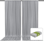 2 Panels Dark Gray Backdrop Curtain, 10 x 7 Feet Background Curtains for Parties, Weddings, Baby Showers, Bachelorette Halloween, Christmas Birthday Party Photoshoot Backdrop Curtains Decorations