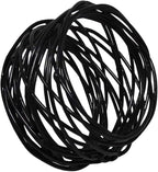 Handmade Round Mesh Black Napkin Rings Holder for Dinning Table Parties Everyday, Set of 12