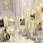 Dopheuor LED Photo Clip Copper String Lights Starry Fairy Warm White Lights Battery Powered for Hang Pictures Cards Bedroom Wall Decorations Christmas Patio Halloween Thanksgiving Wedding Party Décor