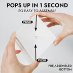 JCD 120 Packs Individual Cupcake Box White with Insert, 3.5" Cupcake Containers Single with Insert and Window for Hot Cocoa Bombs and Cookies, Pre-Assembled for Wedding Birthday Party (White/120Pcs)