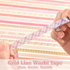 60 Rolls Cross line Theme Washi Tape Set, Writable Decorative Tapes for Scrapbooking, Bible Journaling, Bullet Journaling, 0.39"x79" per Roll