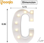 Pooqla LED Marquee Letter Lights Sign, Light Up Alphabet Letter for Home Party Wedding Decoration C
