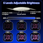 On Air Neon Sign for Wall Decor,Recording in Progress Sign for Studio Bedroom Game Room Podcast Bar Pub Club Broadcasting Room,On Air Light Sign Gift for Streamers Gamers Teens USB Powered（8.5"*12.4"）
